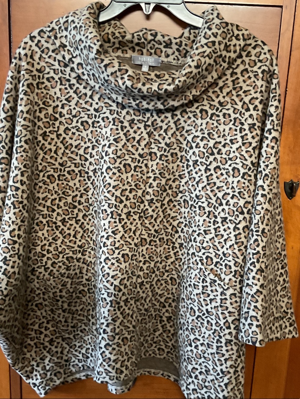 Habitat Leopard Print Cowl Neck Top - Tan & Black